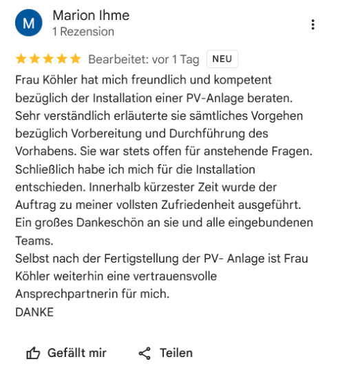 Kundenbewertung zum Projekt